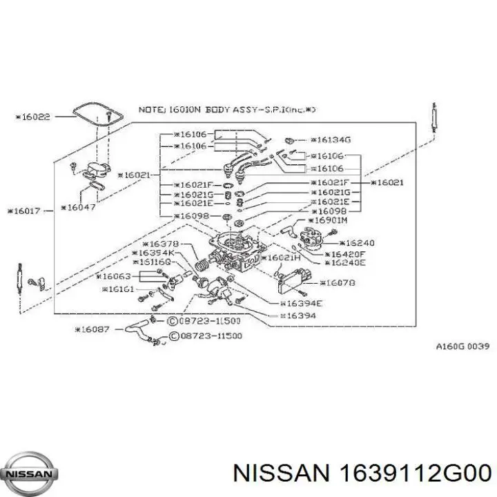  1639112G00 Nissan