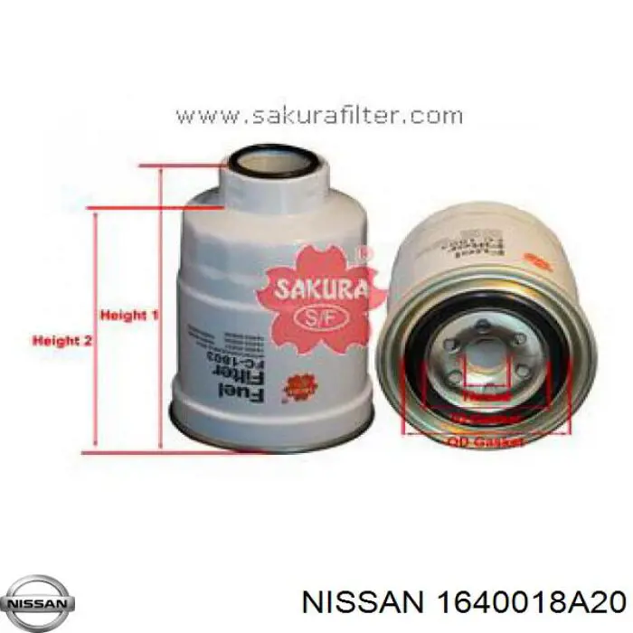 Купити 1640018A20 Nissan/Infiniti Фільтр-відстійник палива грубої очистки