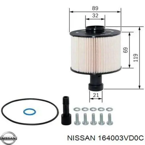 164003VD0C Nissan фільтр паливний