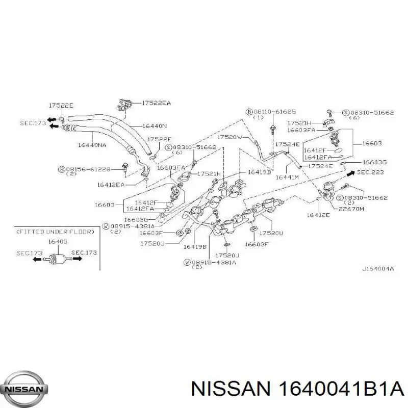 1640041B1A Nissan фільтр паливний