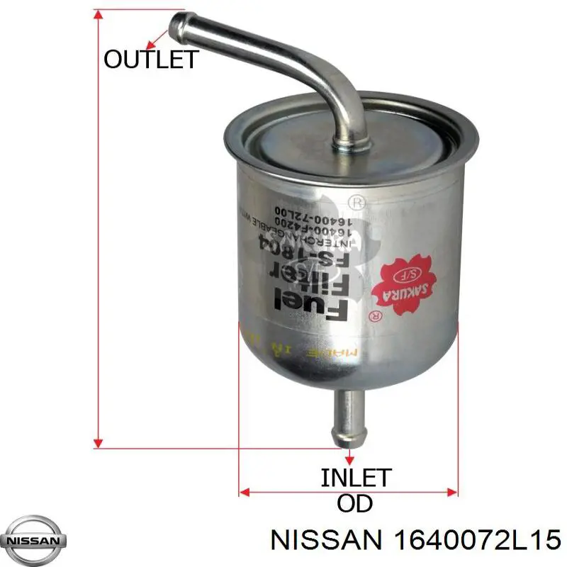Фільтр тонкого очищення палива Nissan/Infiniti 1640072L15 ціна, від 3.87 USD