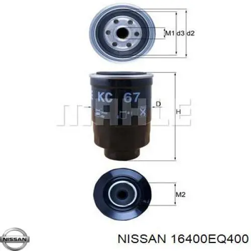 16400EQ400 Nissan фільтр паливний