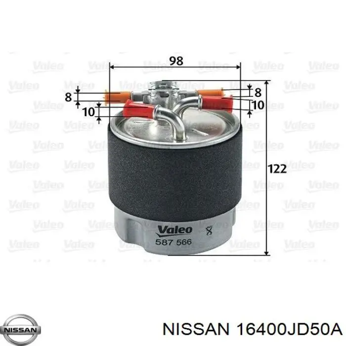 16400JD50A Nissan фільтр паливний