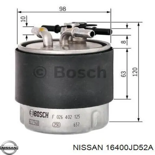 Купити 16400JD52A Nissan/Infiniti Фільтр-відстійник палива грубої очистки