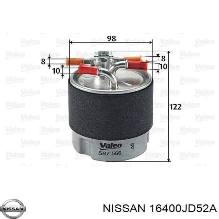 Фільтр тонкого очищення палива Nissan/Infiniti 16400JD52A ціна, від 26.16 USD