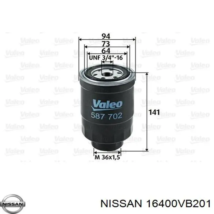 Фільтр тонкого очищення палива Nissan/Infiniti 16400VB201 ціна, від 8.89 USD