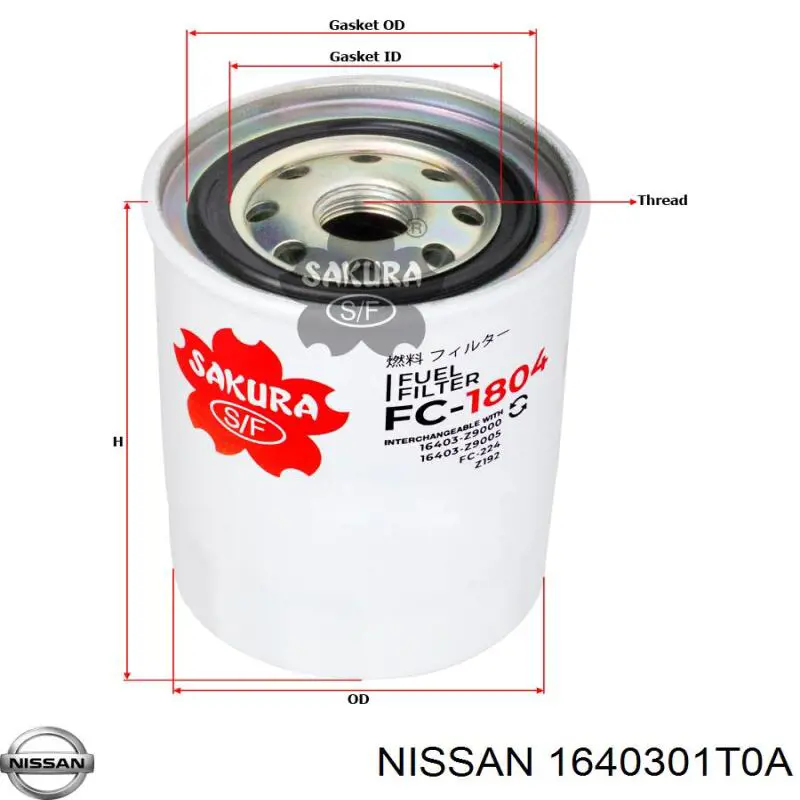 Купити 1640301T0A Nissan/Infiniti Фільтр-відстійник палива грубої очистки