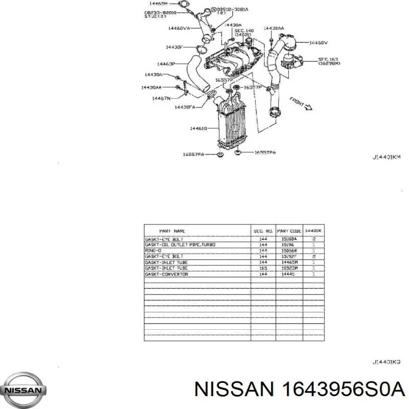  1643956S0A Nissan