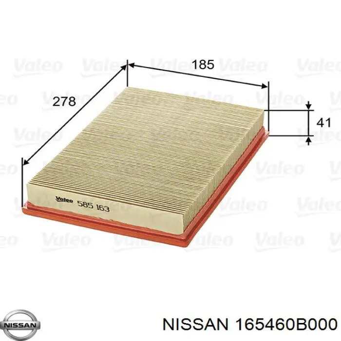 165460B000 Nissan/Infiniti Повітряний фільтр двигуна