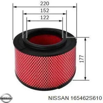 Елемент повітряного фільтра Nissan/Infiniti 165462S610 ціна, від 14.47 USD