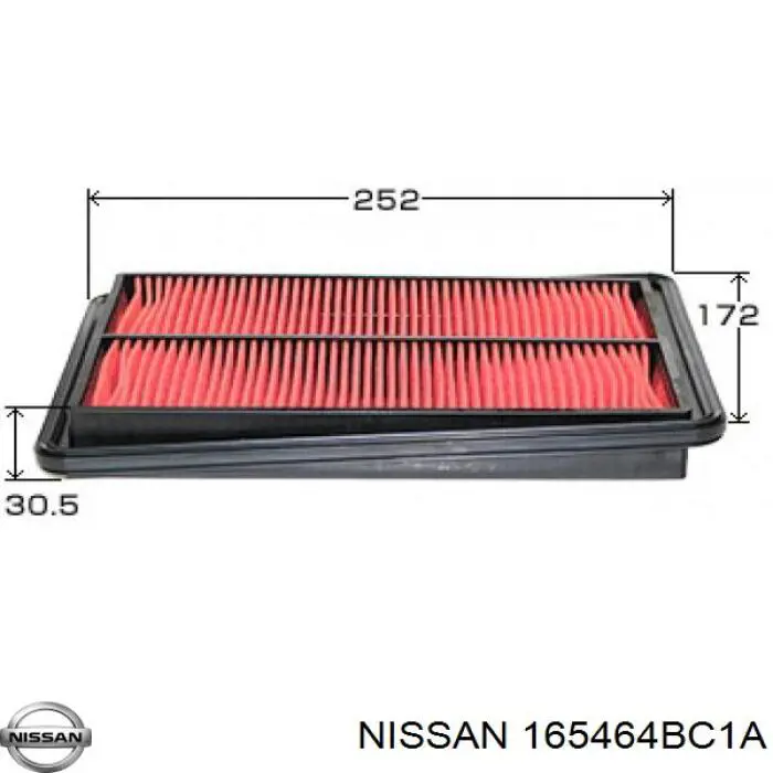 Фільтр повітряний 165464BC1A Nissan