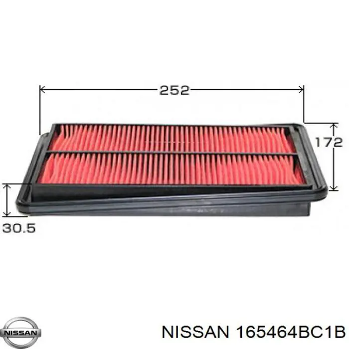 Елемент повітряного фільтра Nissan/Infiniti 165464BC1B ціна, від 6.76 USD