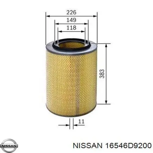 Купити 16546D9200 Nissan/Infiniti Автомобільний фільтр повітря
