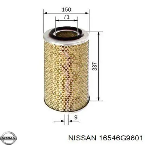 Фільтр повітряний 16546G9601 Nissan