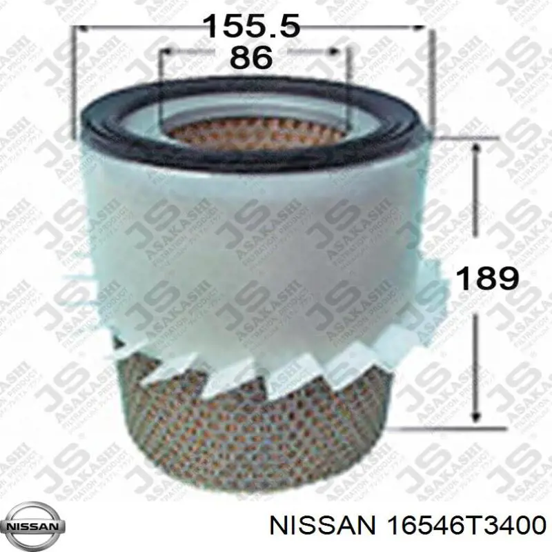 Фільтр повітряний 16546T3400 Nissan