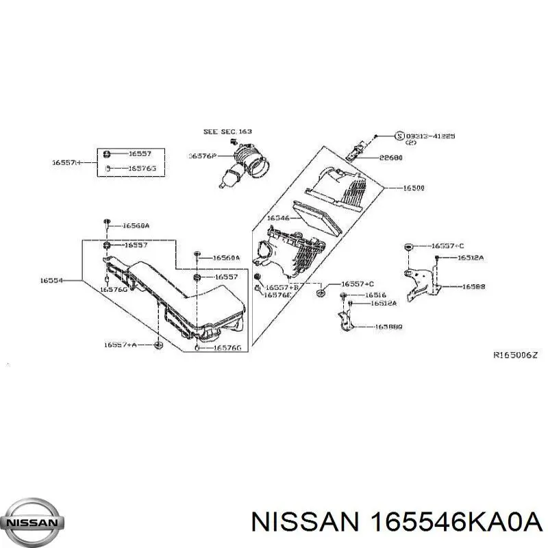 165546KA0A Nissan/Infiniti Повітрозабірник повітряного фільтра
