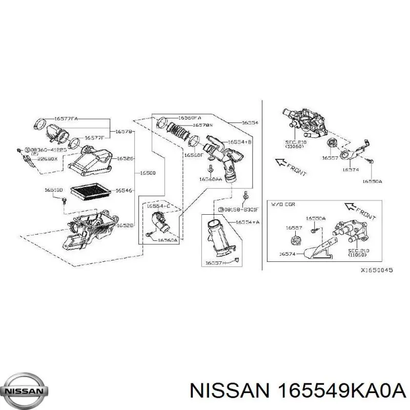  Nissan/Infiniti 165549KA0A ціна, від 55.25 USD