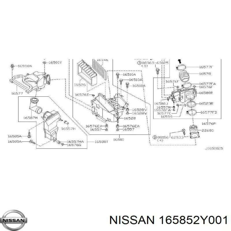 Резонатор повітряного фільтра Nissan/Infiniti 165852Y001 ціна, від 22.10 USD