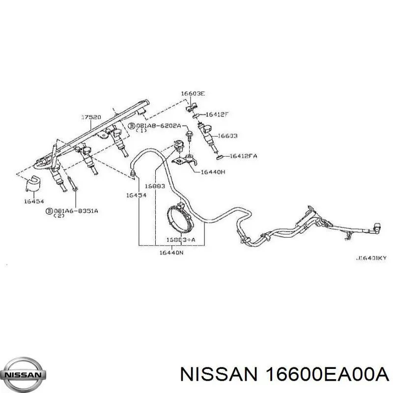 16600EA00A Nissan/Infiniti Форсунка вприску палива