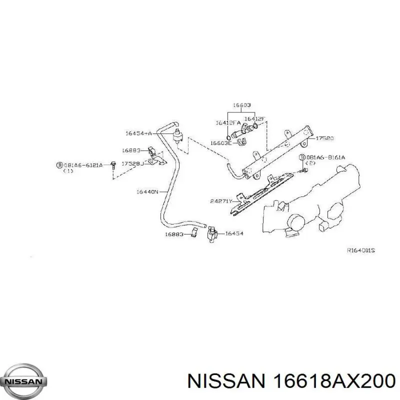 16618AX200 Nissan кільце форсунки інжектора, посадочне