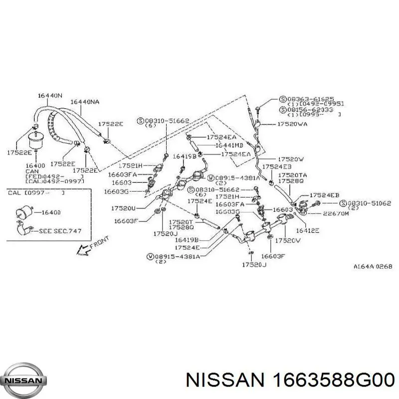 Прокладка впускного колектора Nissan/Infiniti 1663588G00 ціна, від 2.02 USD