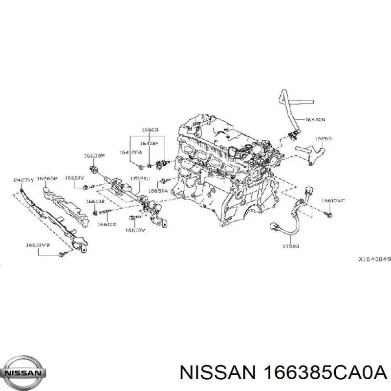 Купити 166385CA0A Nissan/Infiniti Датчик тиску палива