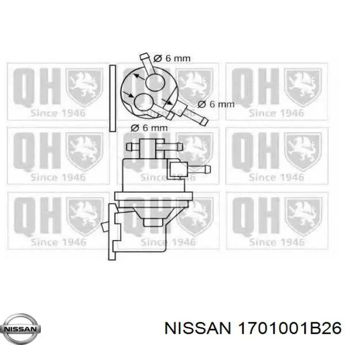 Паливний насос, механічний 1701001B27 Nissan/Infiniti