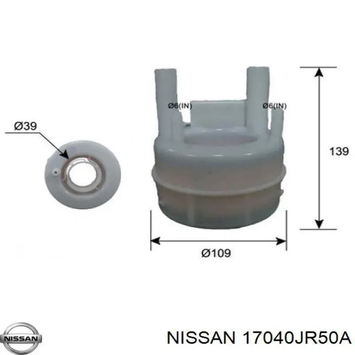 Фільтр паливний 17040JR50A Nissan