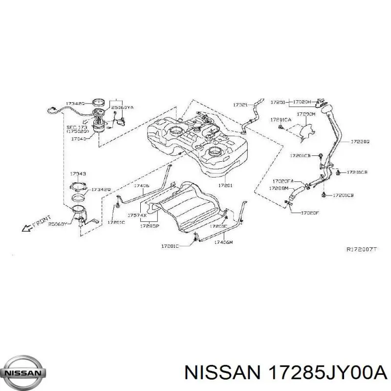 Захист днища, паливного бака Nissan/Infiniti 17285JY00A ціна, від 25.33 USD