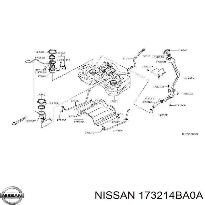  Nissan/Infiniti 173214BA0A ціна, від 17.73 USD