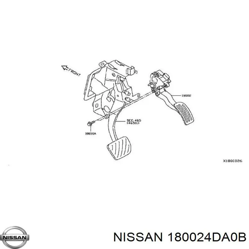 180024DA0B Nissan/Infiniti Педаль газу (акселератора)
