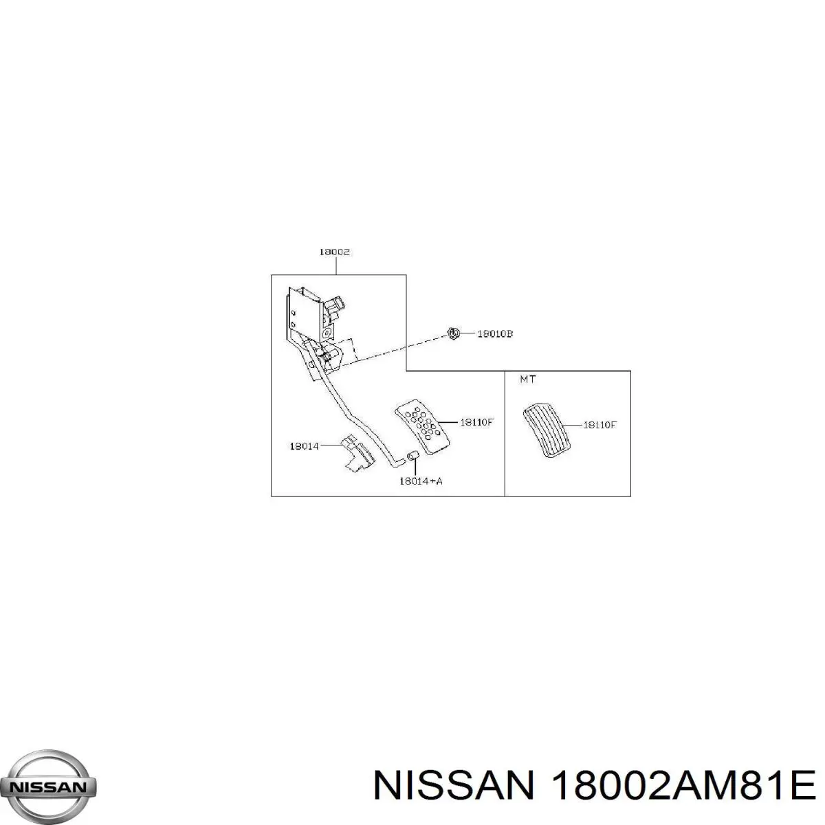 Підаль газу Nissan/Infiniti 18002AM818 ціна, від 64.19 USD
