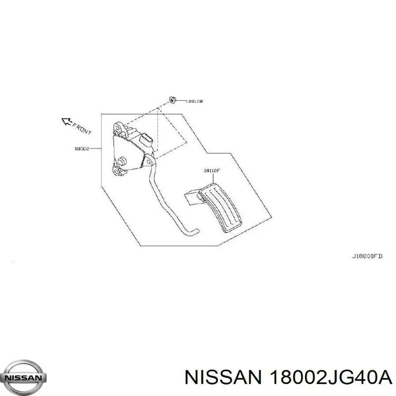 Підаль газу Nissan/Infiniti 18002JG40A ціна, від 33.12 USD