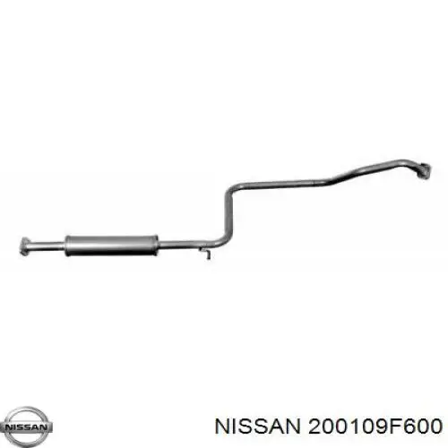 200109F600 Nissan глушник, передня частина