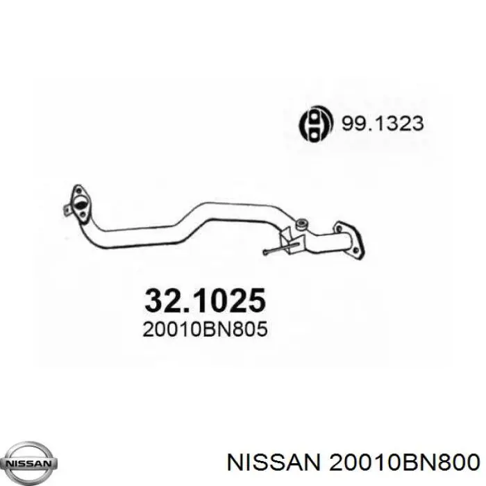Глушник, передня частина Nissan/Infiniti 20010BN800 ціна, від 53.63 USD