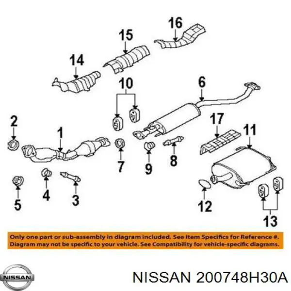 200748H30A Nissan пружина болта кріплення колектора