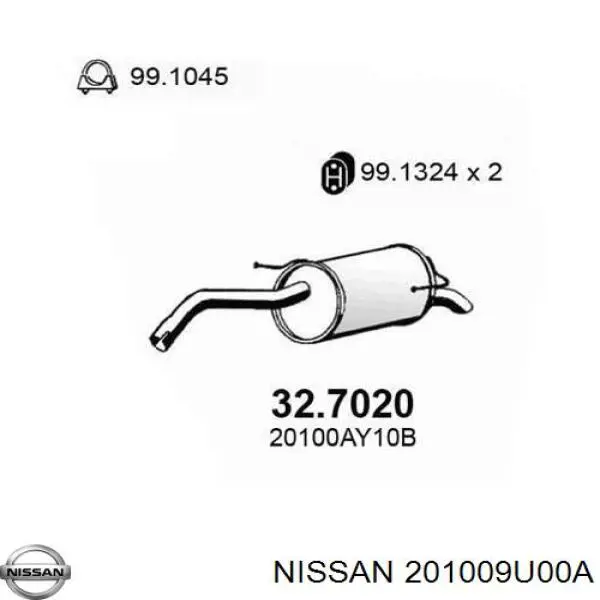 Вихлопна труба Nissan/Infiniti 201009U00A ціна, від 40.68 USD