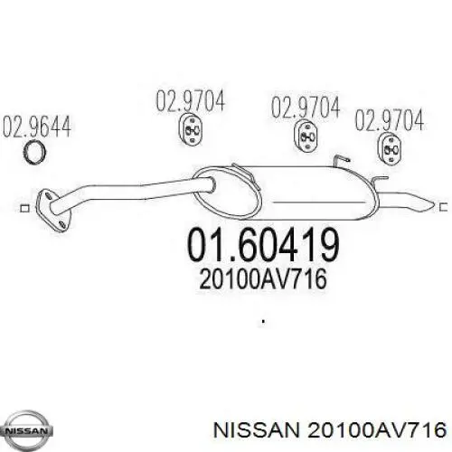 Купити 20100AV716 Nissan/Infiniti Вихлоп