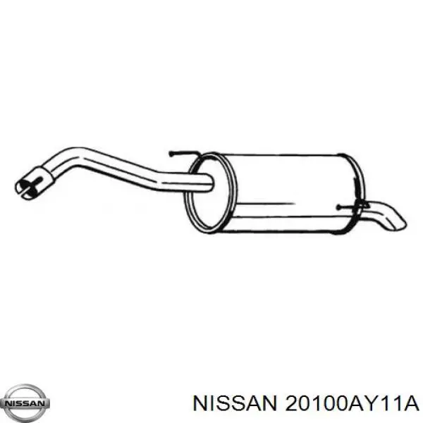 20100AY11B Nissan глушник, задня частина