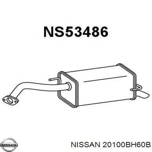 20100BH60B Nissan/Infiniti Глушник, задня частина