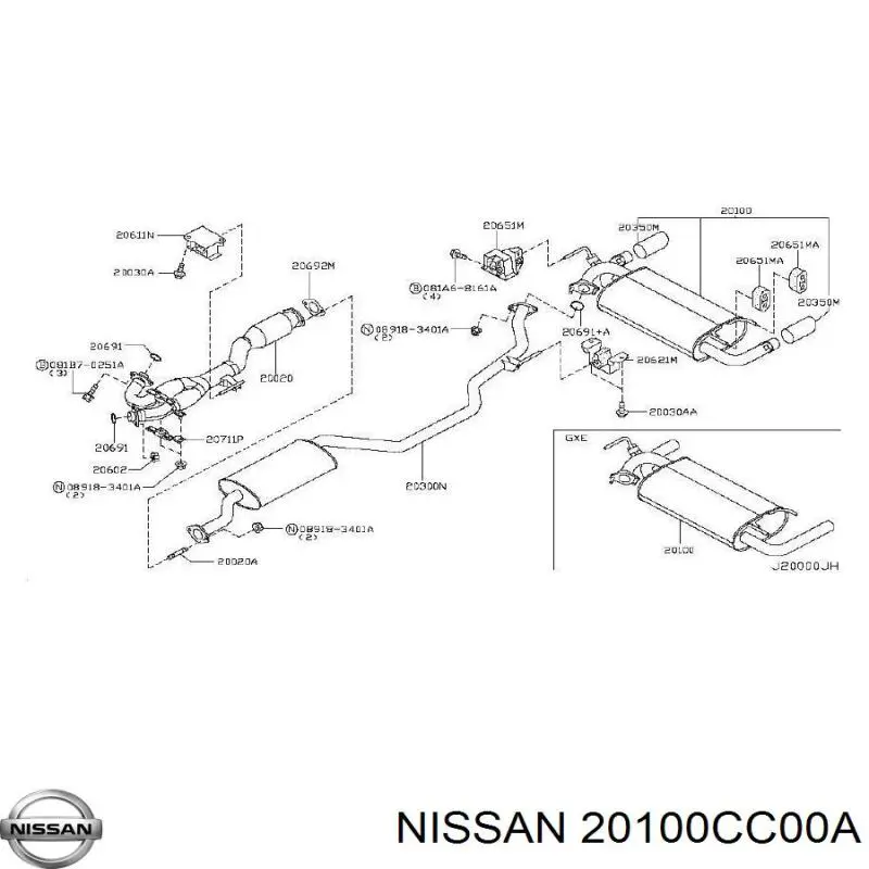 Купити 20100CC00A Nissan/Infiniti Вихлоп
