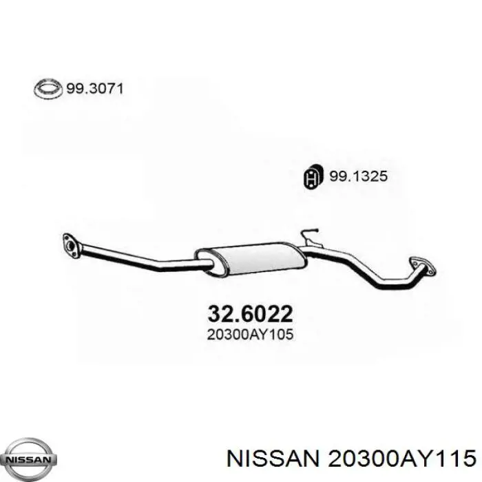 Глушник Nissan/Infiniti 20300AY115 ціна, від 55.57 USD