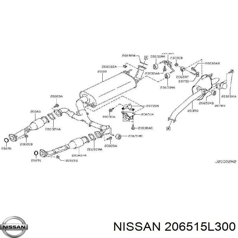 Подушка кріплення глушника 206515L300 NISSAN