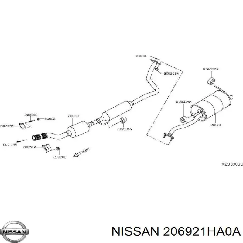 Купити 206921HA0A Nissan/Infiniti Прокладка до глушника