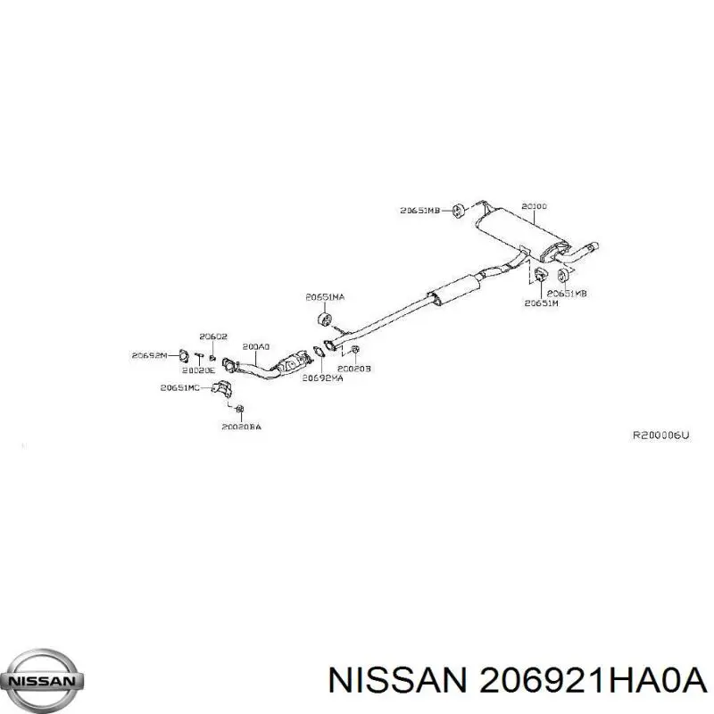 Прокладка прийомної труби глушника Nissan/Infiniti 206921HA0A ціна, від 9.49 USD