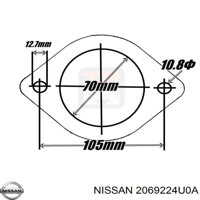 Прокладка глушника 2069224U0A Nissan/Infiniti