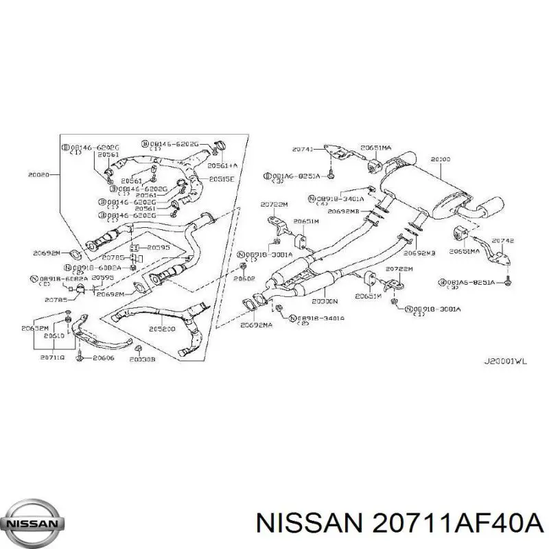  Nissan/Infiniti 20711AF40A ціна, від 100.14 USD