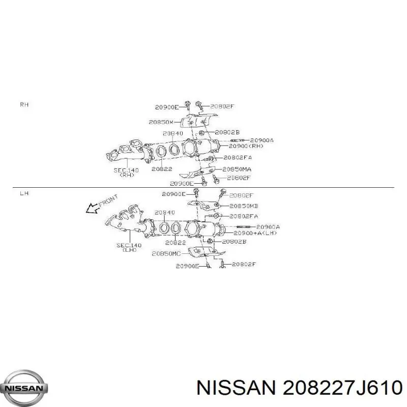 208227J610 Nissan/Infiniti Кільце приймальної труби глушника