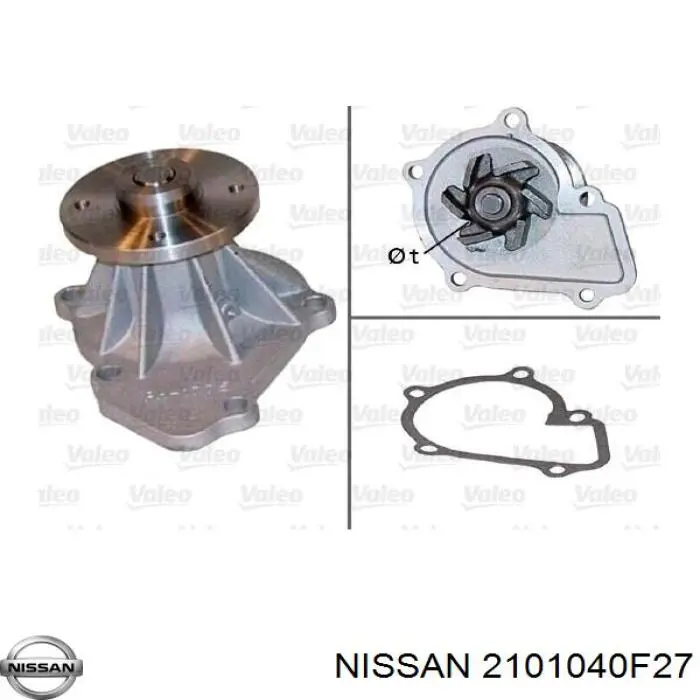 2101040F27 Nissan помпа водяна, (насос охолодження)