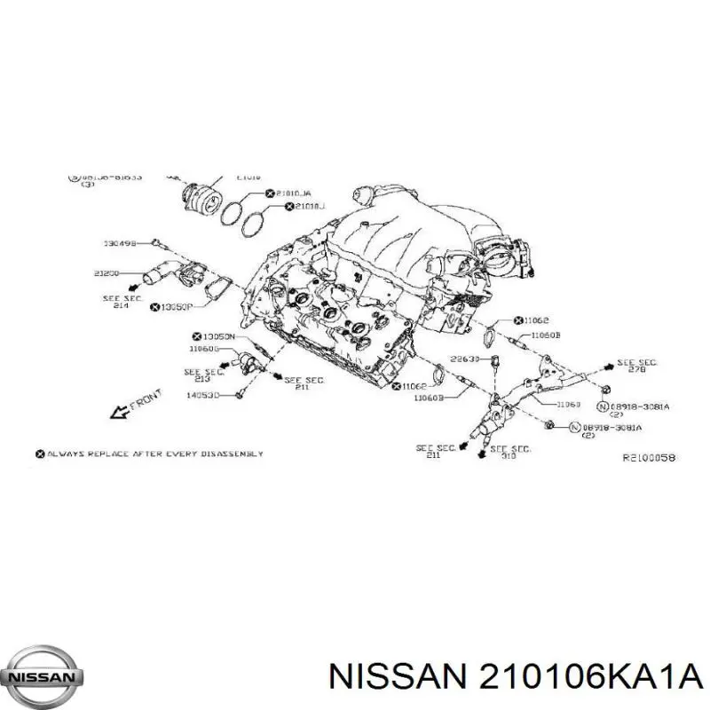 Купити 210106KA1A Nissan/Infiniti Насос охолоджуючої рідини
